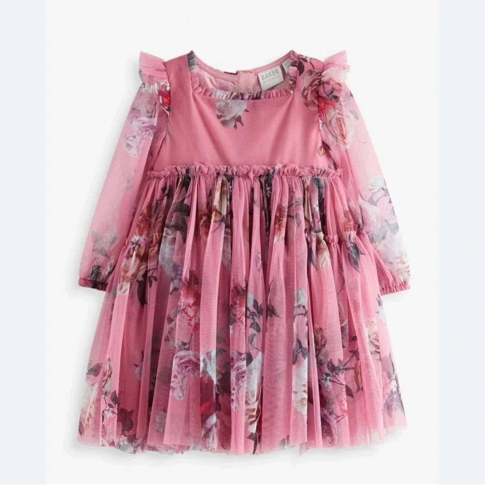 Ted Baker Valentina Floral Print Tulle Dress size 3t - Picture 3 of 13